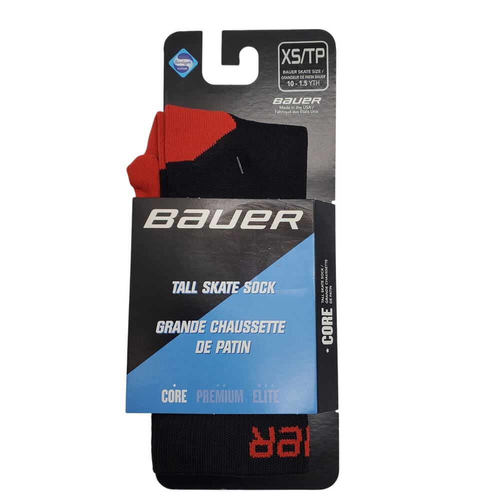 Bauer NG Core Tall Skate Socks Ice Hockey XS/TP 10-1.5 Youth Kids Compression